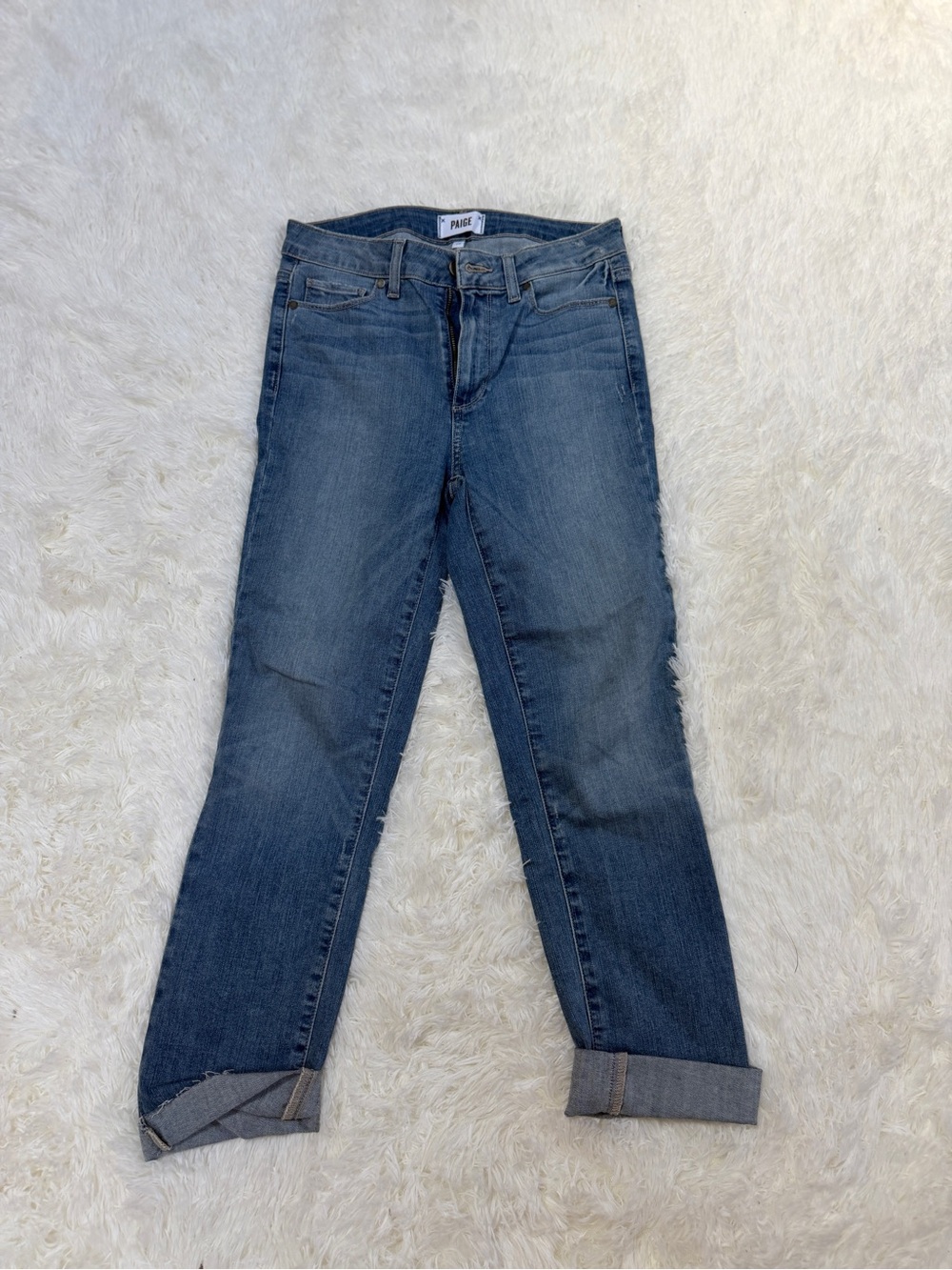 PAIGE Women's Boyfriend Jeans in Medium Blue Wash